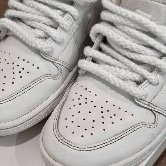 AIR JORDAN 1 LOW WHITE/WHITE-WHITE BLANC/BLANC/BLANC W - Picture 7 of 15
